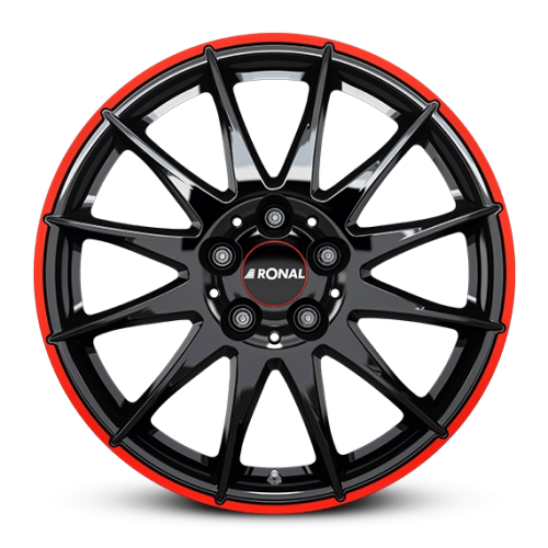 Ronal R54 W7 R16 PCD5x112 ET35 DIA76 jet black red rim
